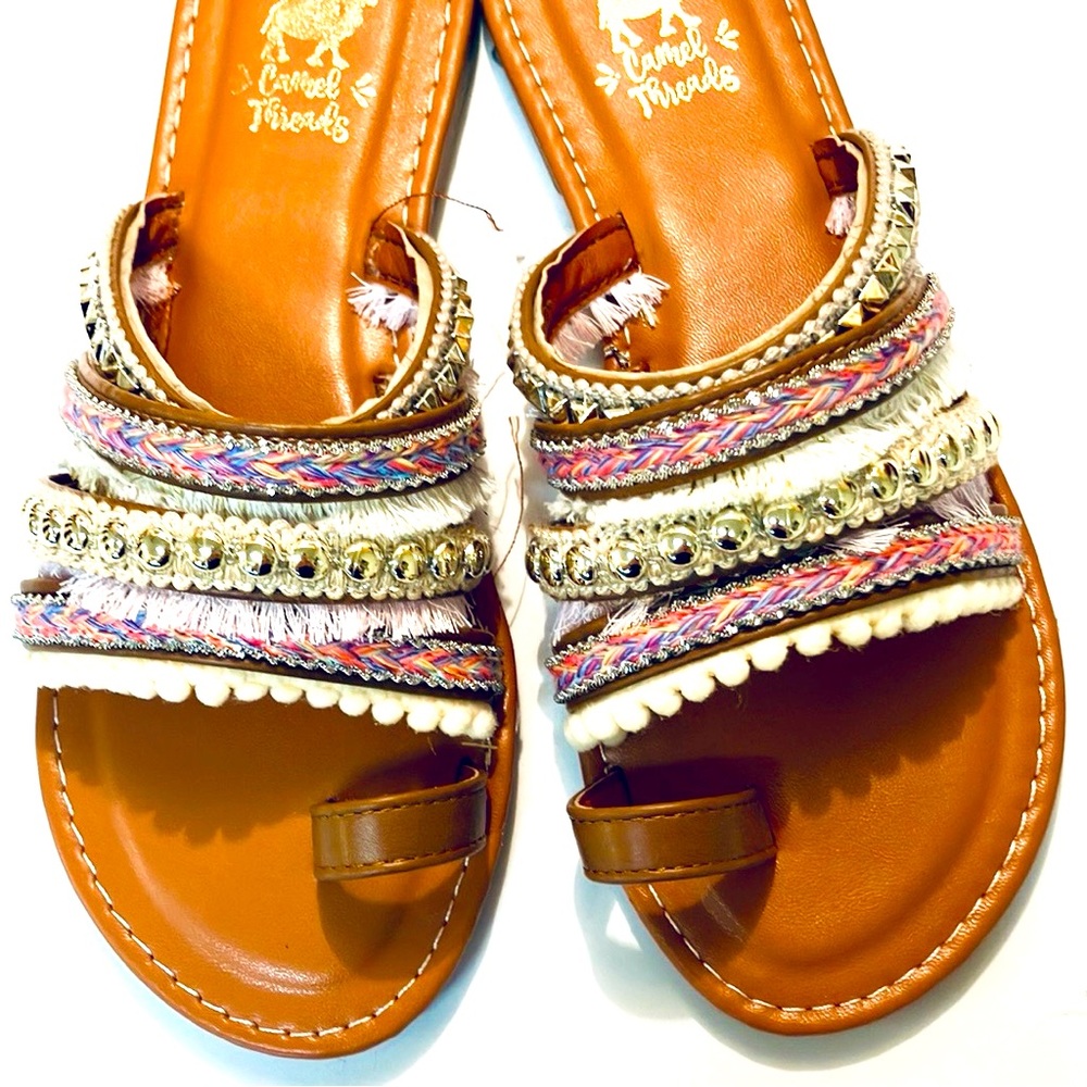 Camel Touch Pastel Shaded Decorative Sandals